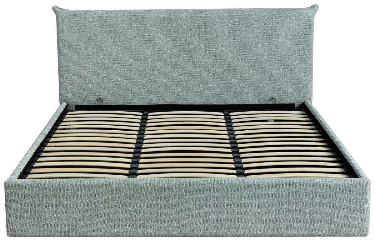 Oblazinjena Postelja Pico, Svetlo Siva, 180x200cm - črna/svetlo siva, Design, kovina/umetna masa (188/100/216cm) - Livetastic