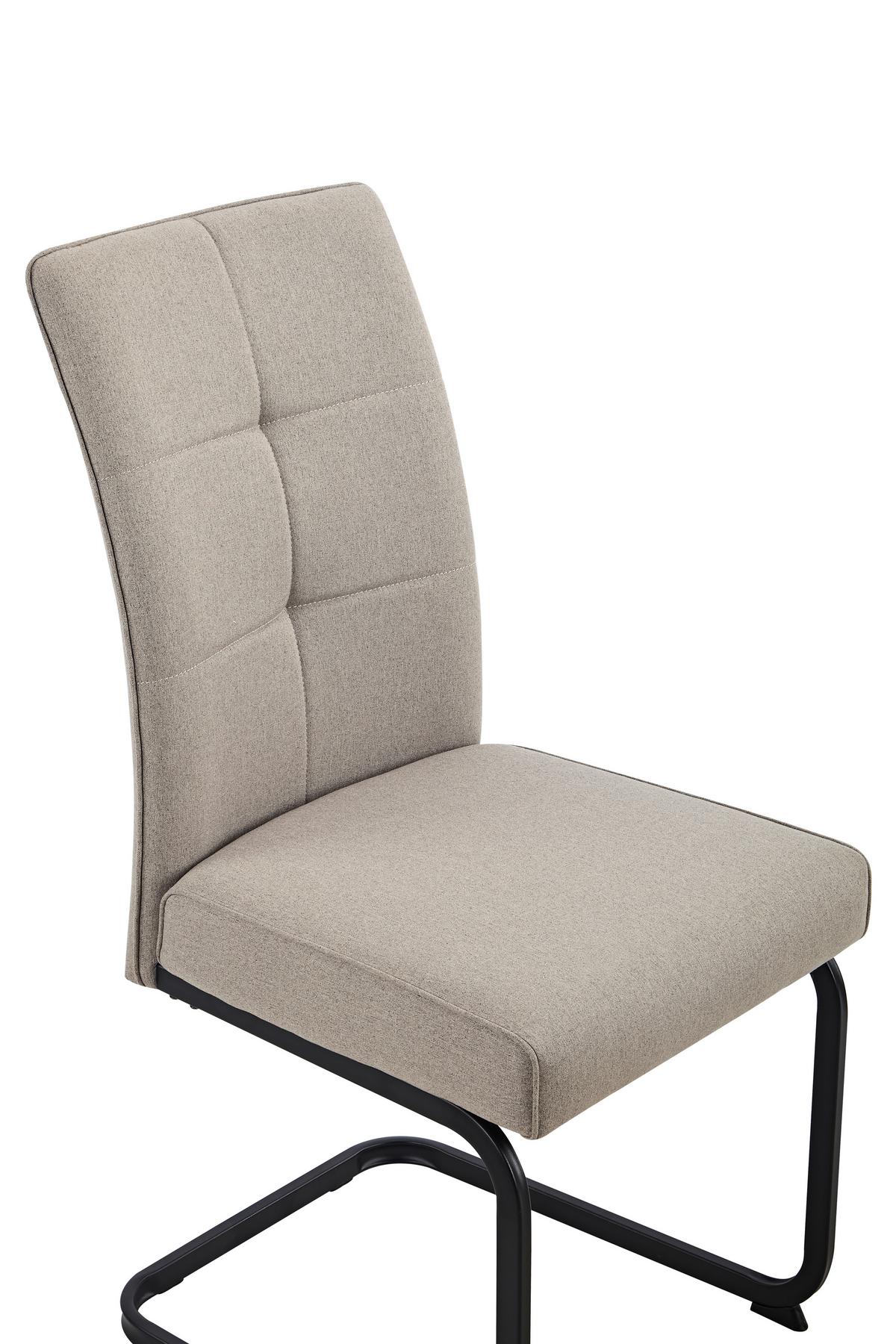 SCHWINGSTUHL-SET MALTA III S 4ER-SET - Schlammfarben/Schwarz, MODERN, Textil/Metall (45/96,5/60cm) - P & B