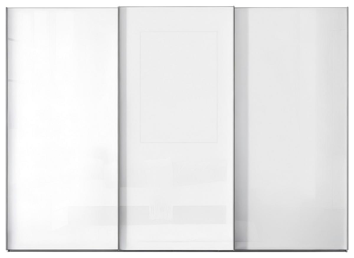 Schwebetürenschrank Lumos Weiß - Alufarben/Weiß, KONVENTIONELL, Glas/Holzwerkstoff (249/222/68cm) - Premium Living