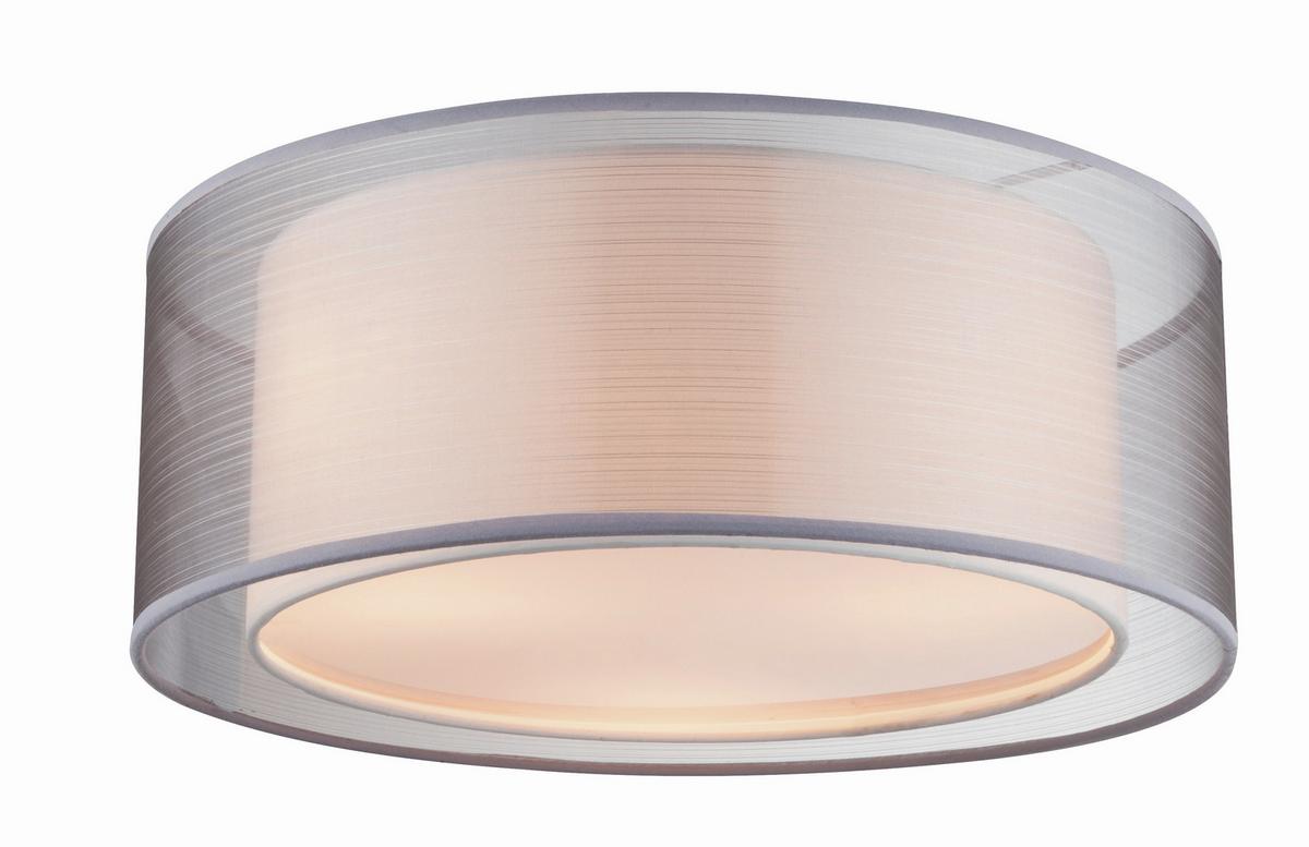 Deckenleuchte 15190D in Grau/Nickelfarben max.40 Watt - Grau/Nickelfarben, Design, Kunststoff/Textil (40/17,5cm) - Globo