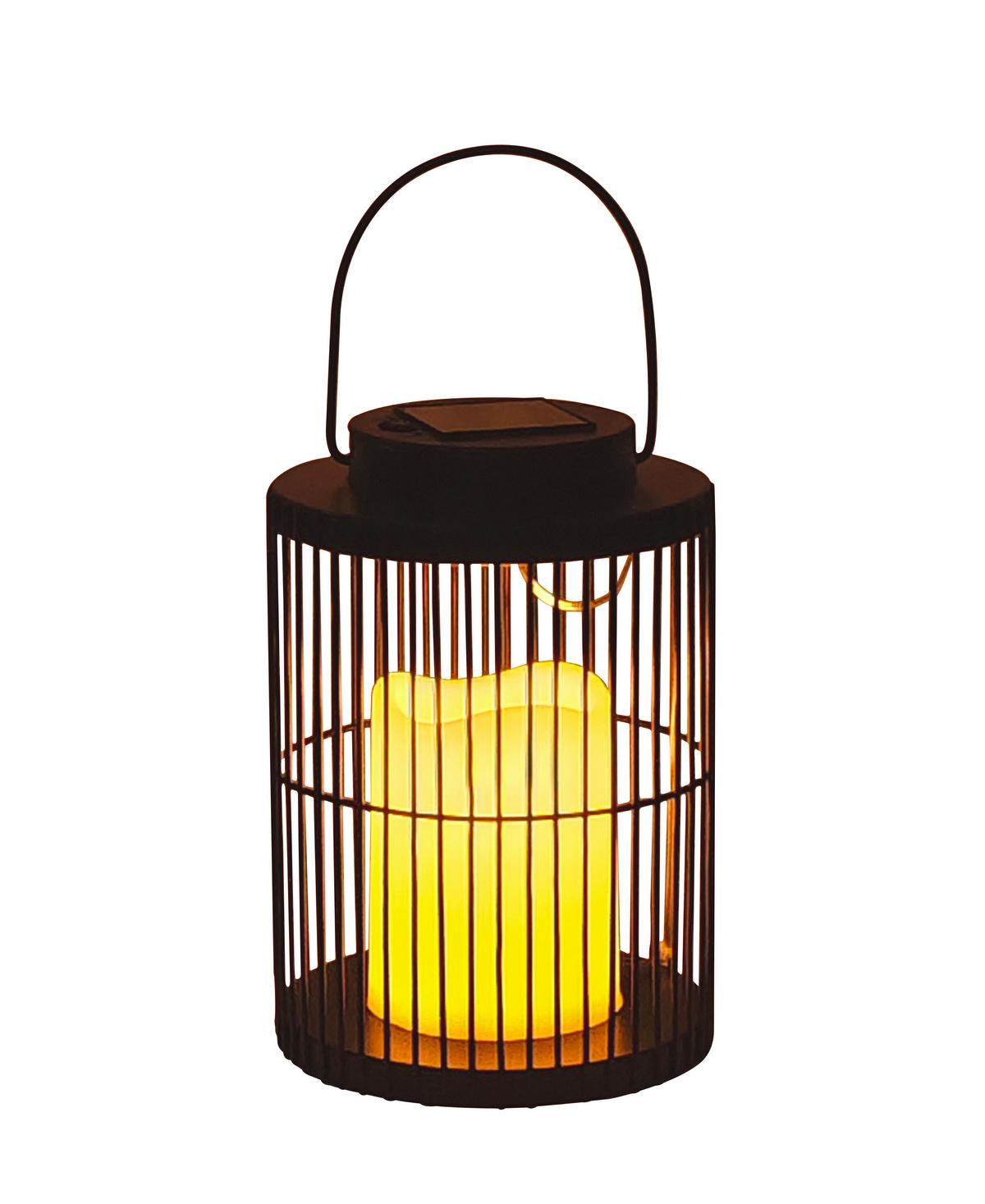 Solarleuchte Amo Schwarz max. 0,06 Watt - Schwarz, KONVENTIONELL, Kunststoff/Metall (13/19-27,5cm) - Modern Living