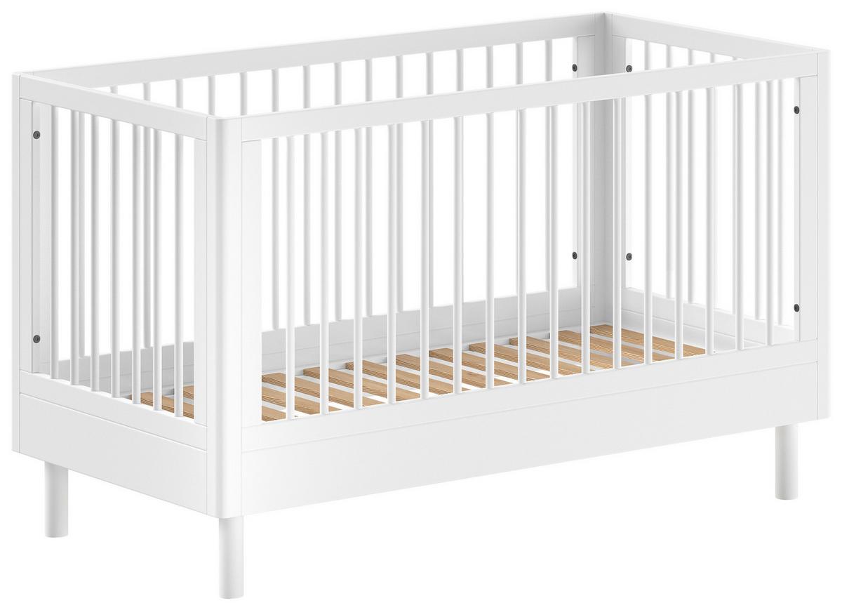 Gitterbett FORREST Weiß ca.70x140cm Echtholz Buche - Weiß, MODERN, Holz (70/140cm) - Vipack