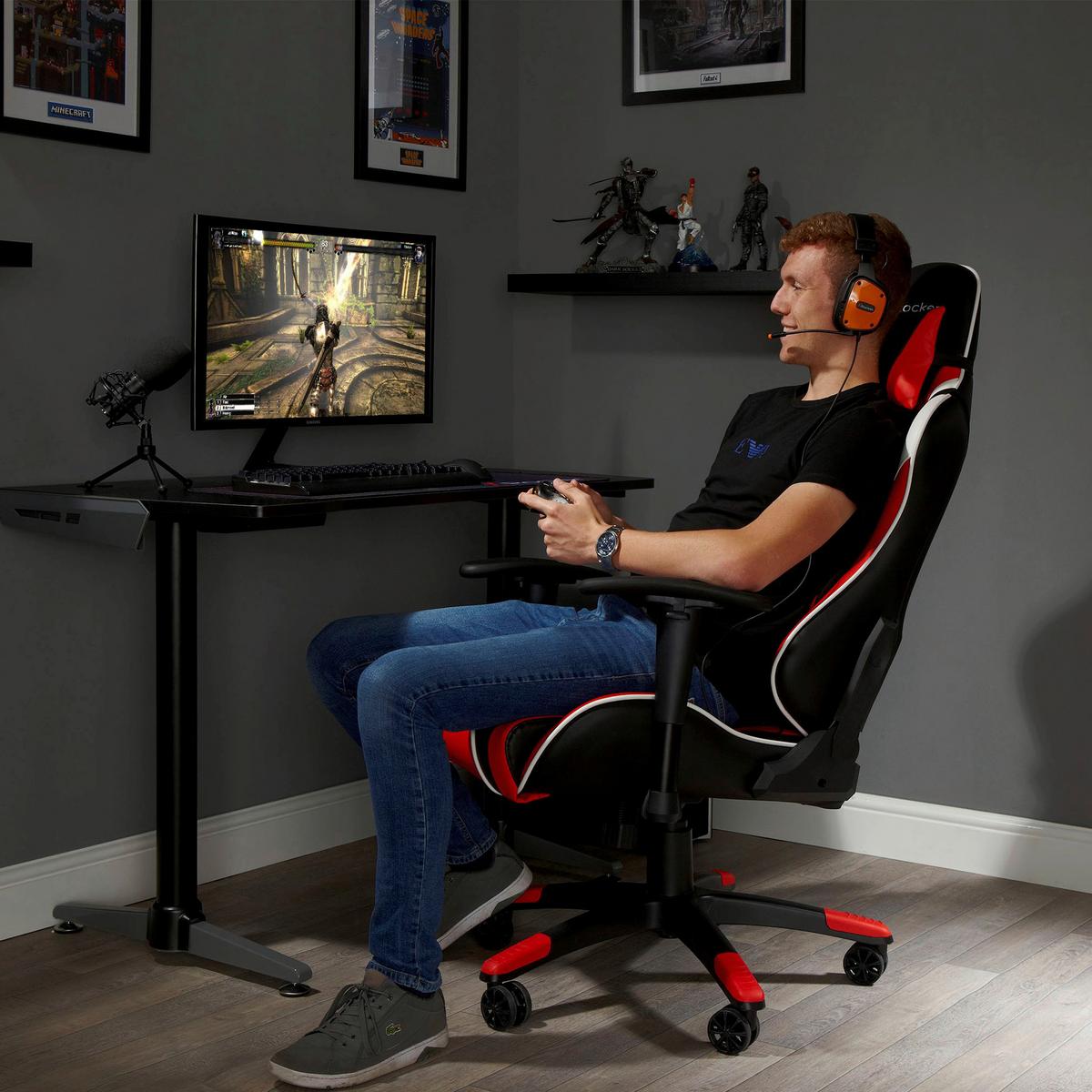 Gamingsessel Agility ca. 59,9x122x66cm Rot/Schwarz - Rot/Schwarz, MODERN, Kunststoff/Textil (59,9/122/66cm) - X Rocker