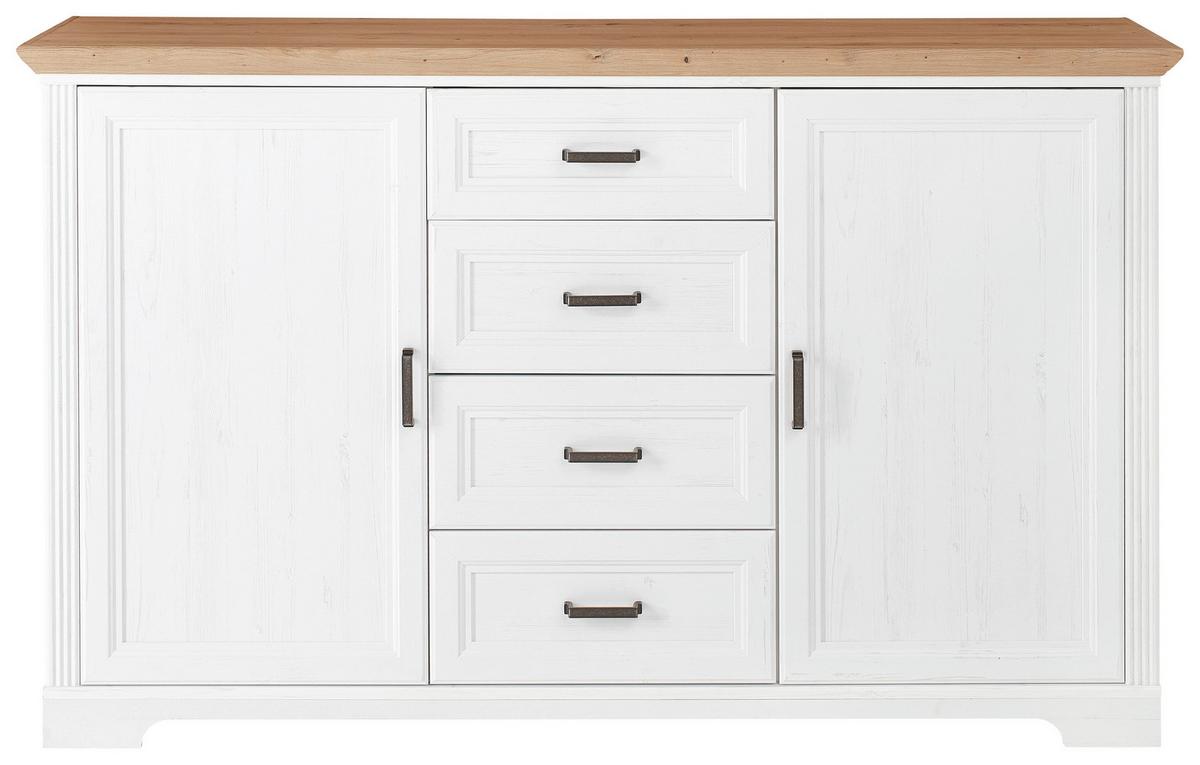 KOMODA SZEROKA JASMIN - czarny/kolor piniowy, Design, materiał drewnopochodny/metal (165/102/41cm) - Landscape