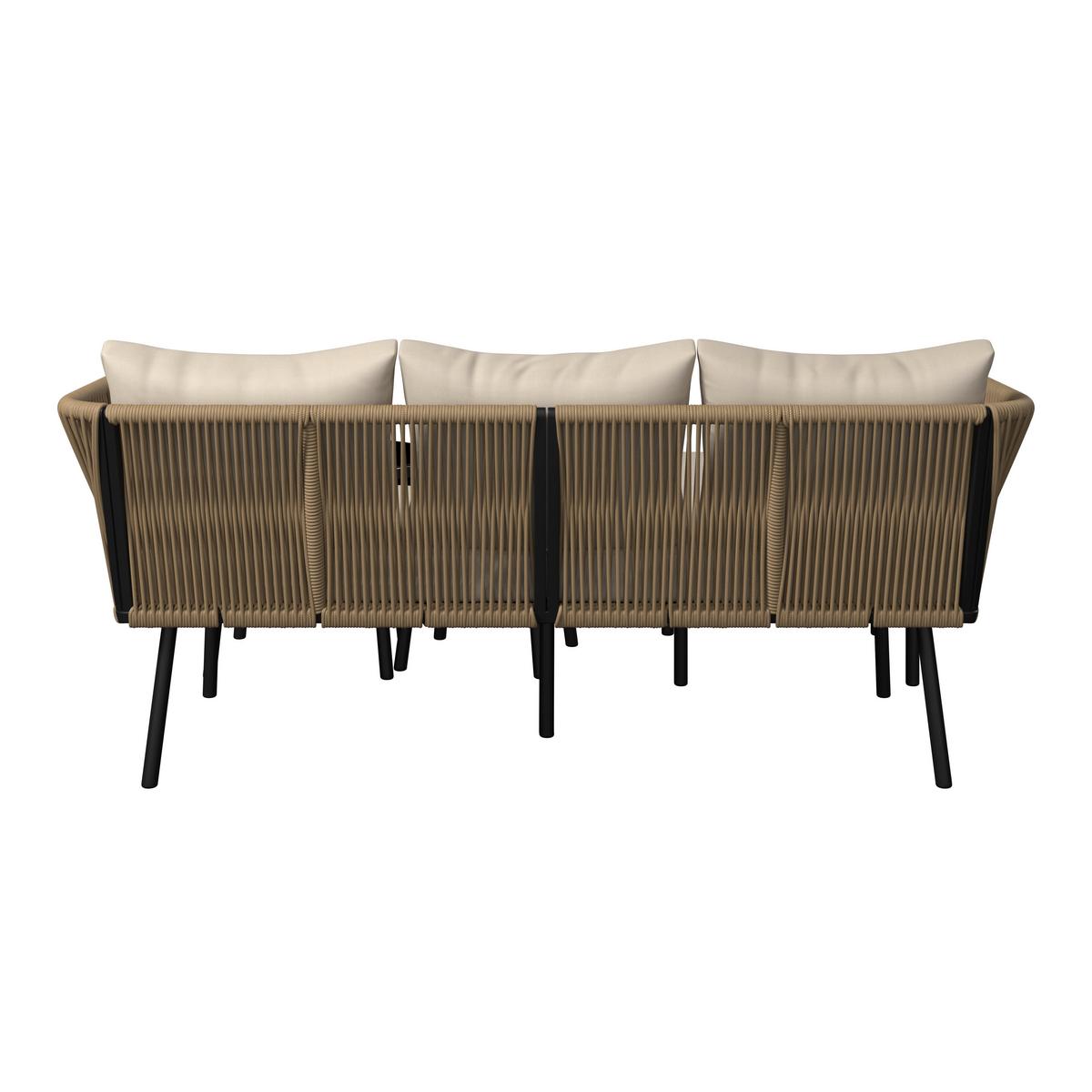 KOMPLET MEBLI TARASOWYCH SOLARA - beżowy/kremowy, Modern, tworzywo sztuczne/metal (180/73/69cm) - Ambia Garden