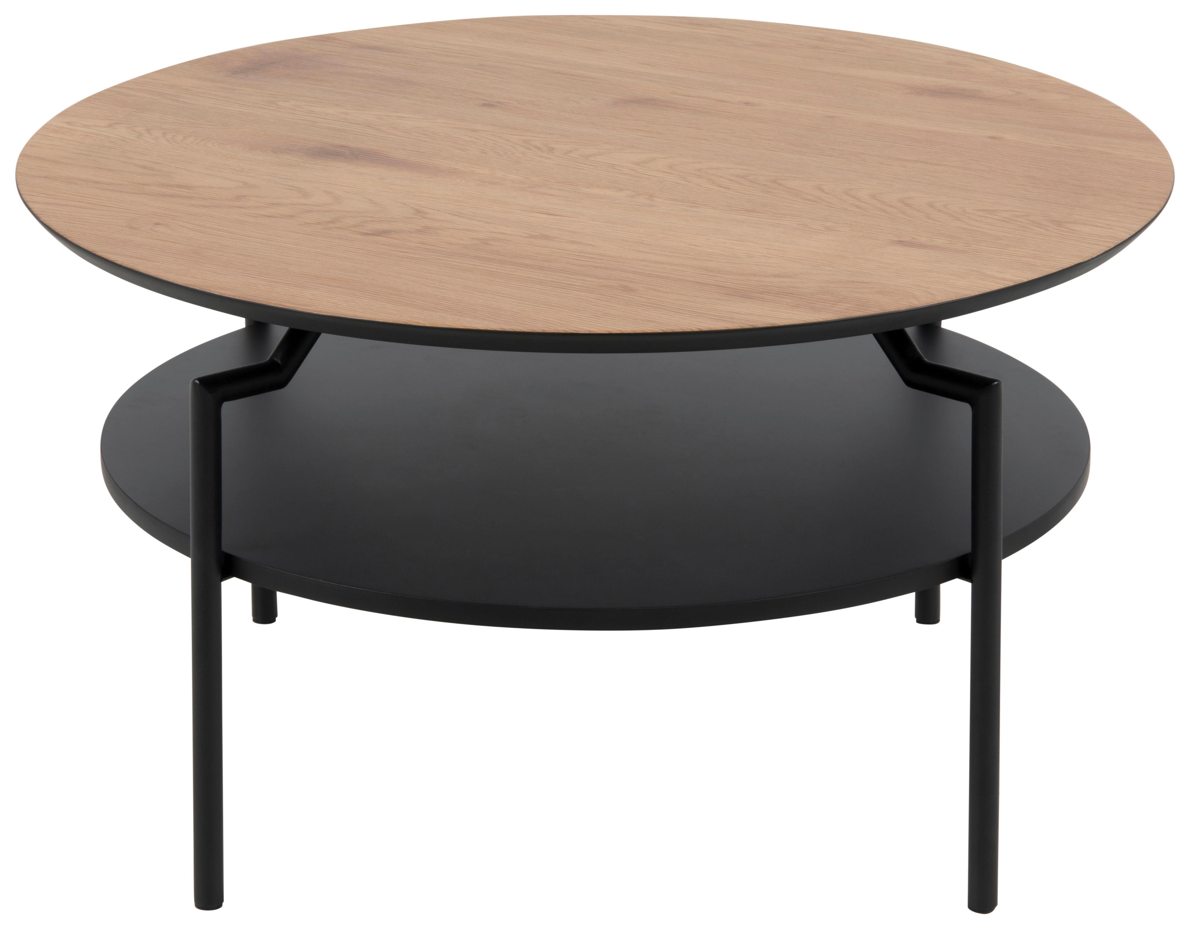 STOLIK KAWOWY GOLDINGTON - kolor dębowy/czarny, Trend, materiał drewnopochodny/metal (80/80/45cm) - Livetastic