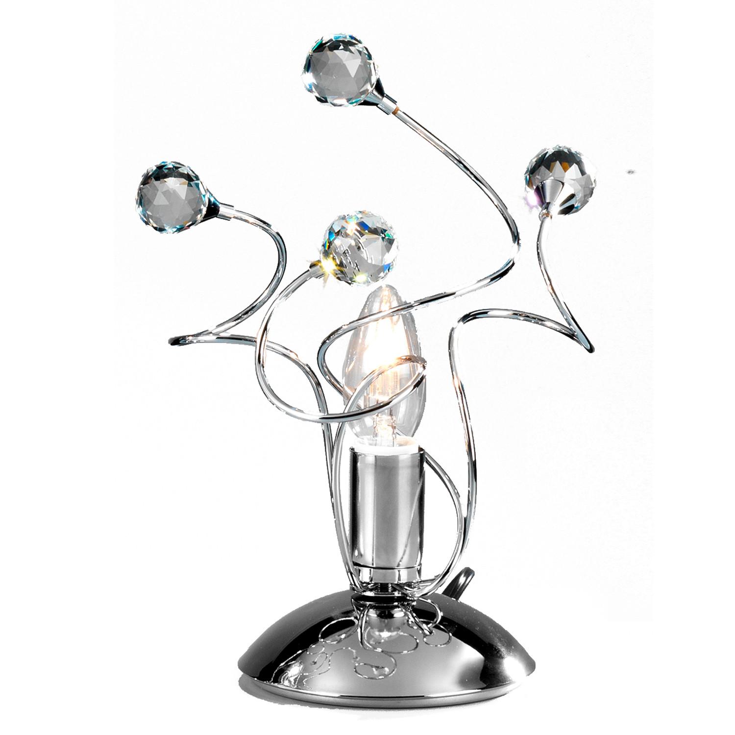 Kristall-Tischleuchte Trilly Chromfarben max. 6 Watt - Chromfarben, KONVENTIONELL, Glas/Metall (23/27cm)