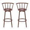 Barhocker-Set Fabio Braun Lederlook Gepolstert - Braun, MODERN, Holz/Textil (43/96/52cm) - Bessagi Home