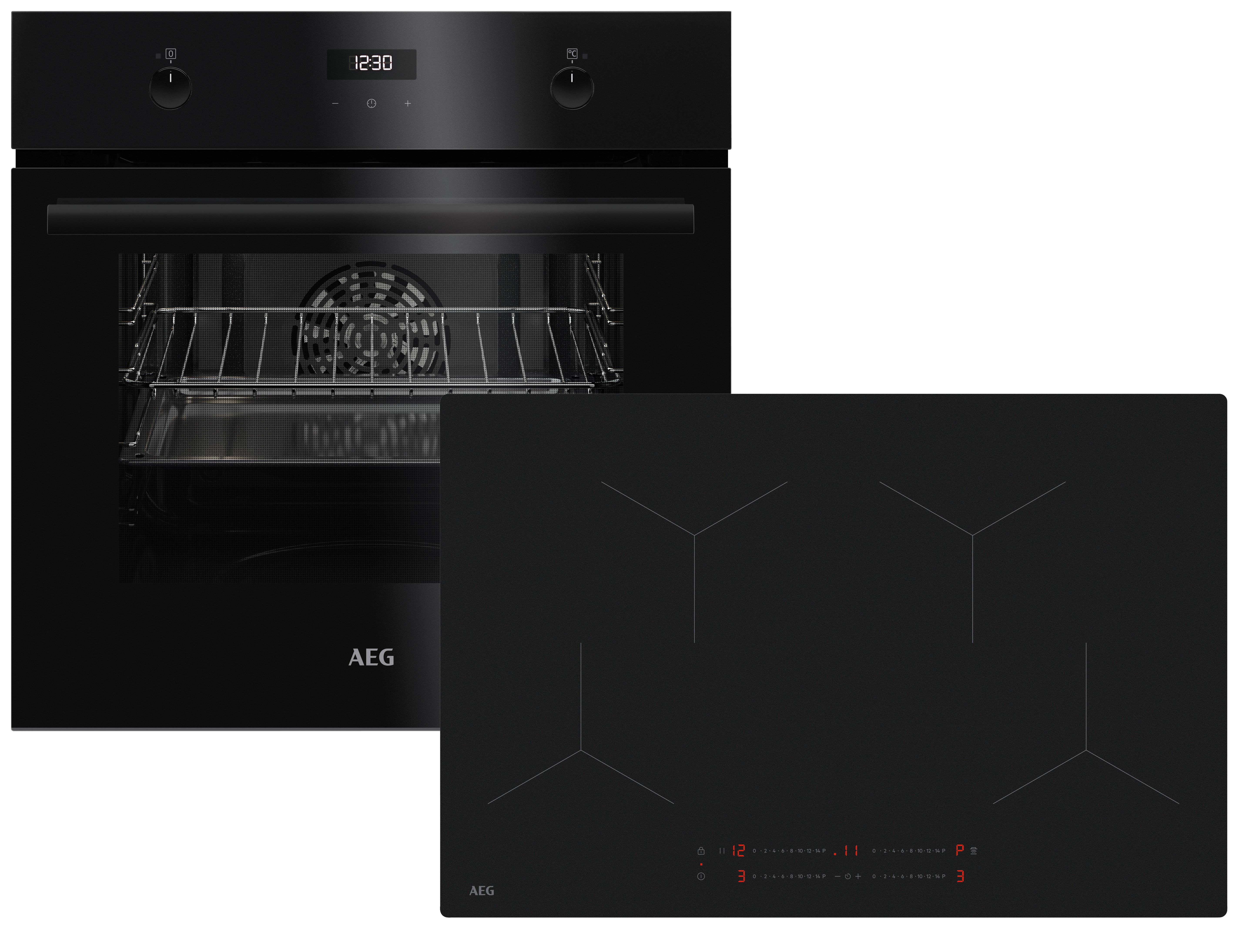 Backofenset XXXL80 Saphir matt, rahmenlos - Schwarz, MODERN (60cm) - AEG