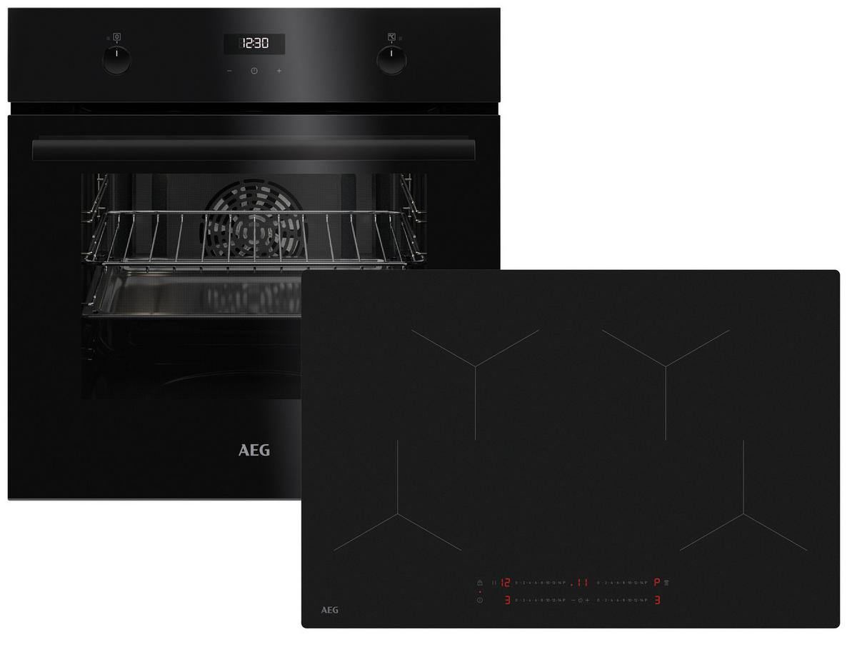 Backofenset XXXL80 Saphir matt, rahmenlos - Schwarz, MODERN (60cm) - AEG
