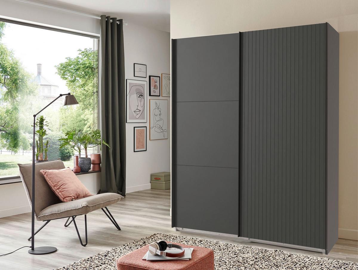 DULAP USI CULISANTE ANDORRA - grafit, Modern, material pe bază de lemn (200/216/65cm) - Modern Living