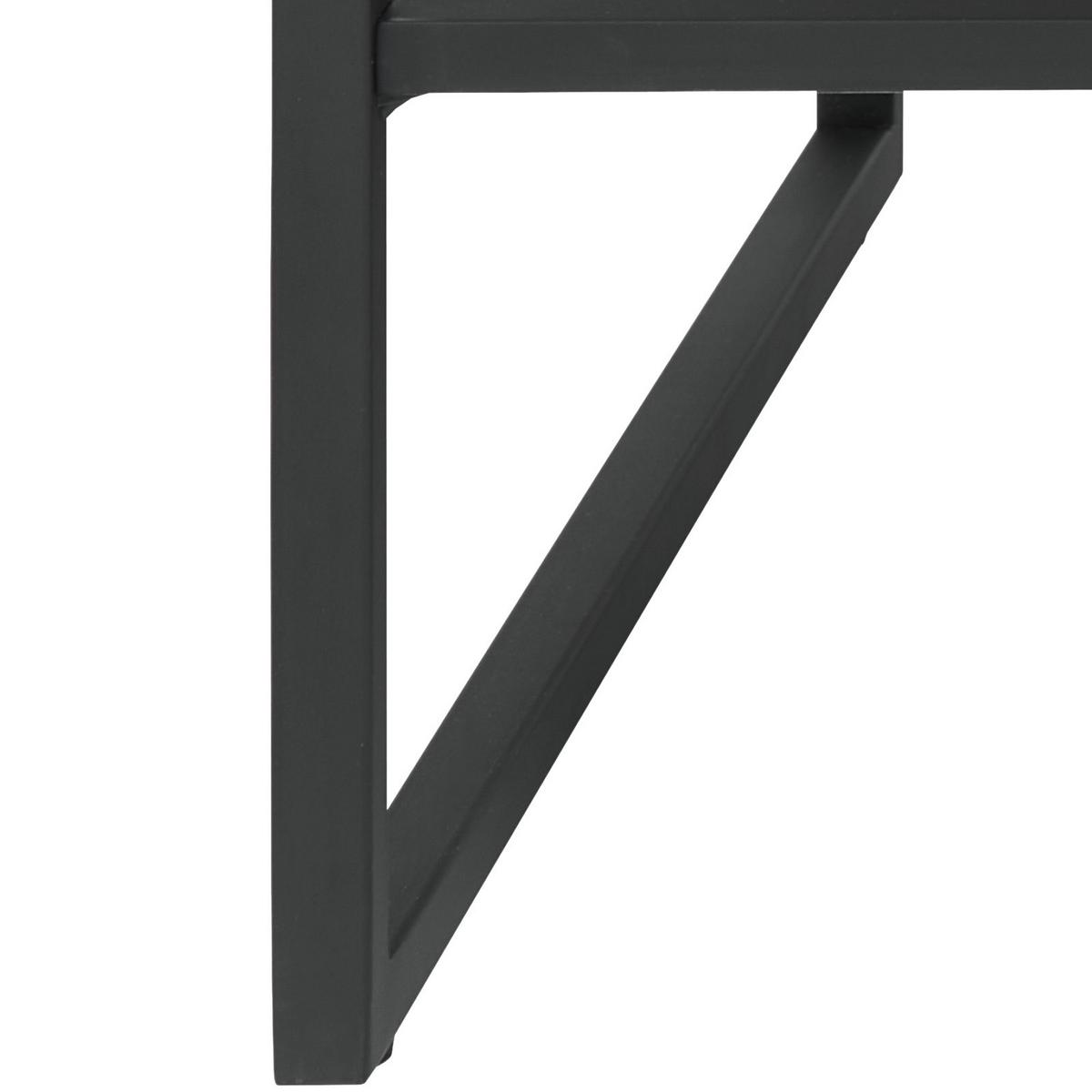 Klubska Miza Vermont 2, Masivno, 105x65 - črna/naravne barve, Moderno, kovina/leseni material (105/44/65cm)