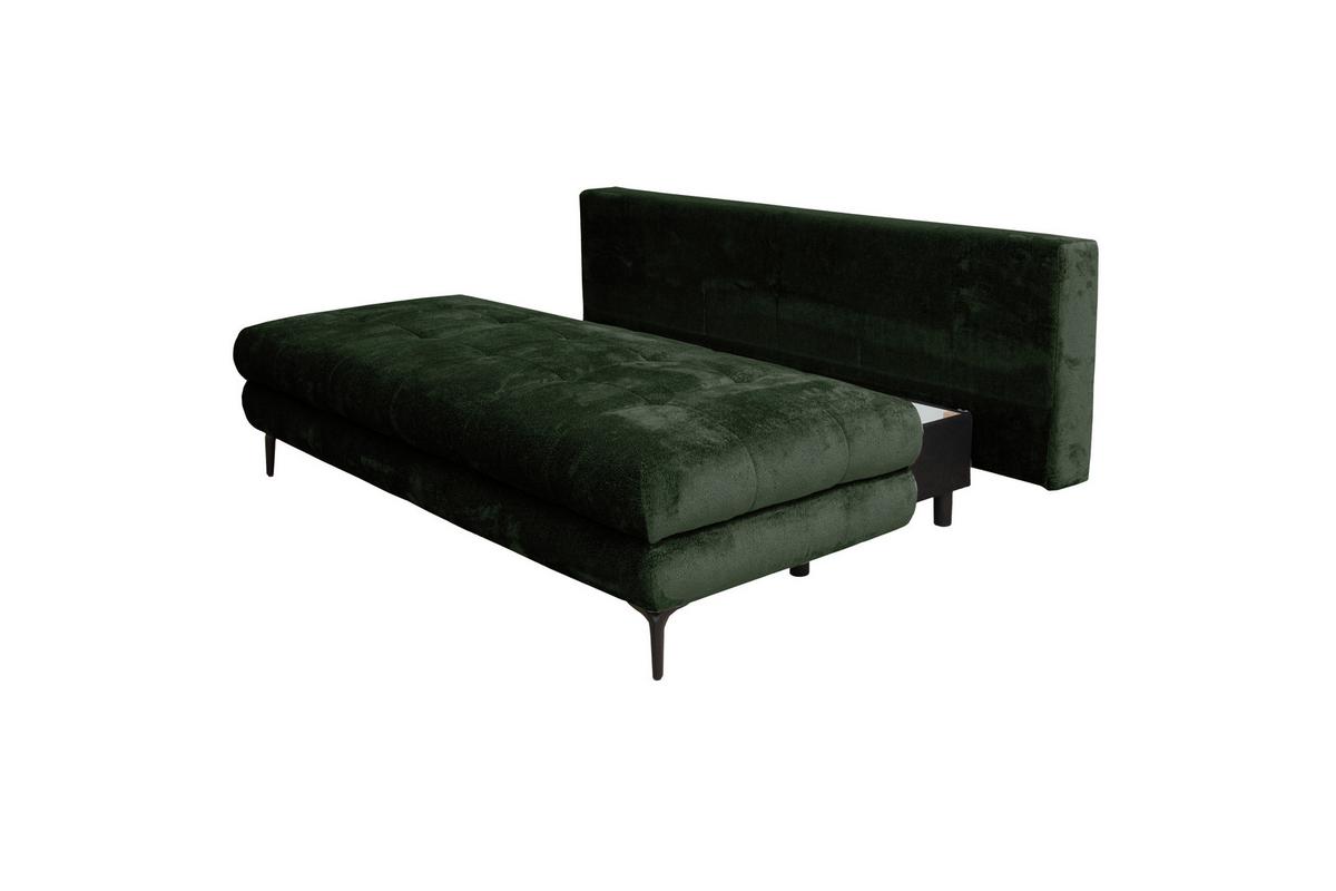 Trosjed Perla - tamno zelena/crna, Konvencionalno, tekstil/metal (203/94/96cm) - Modern Living