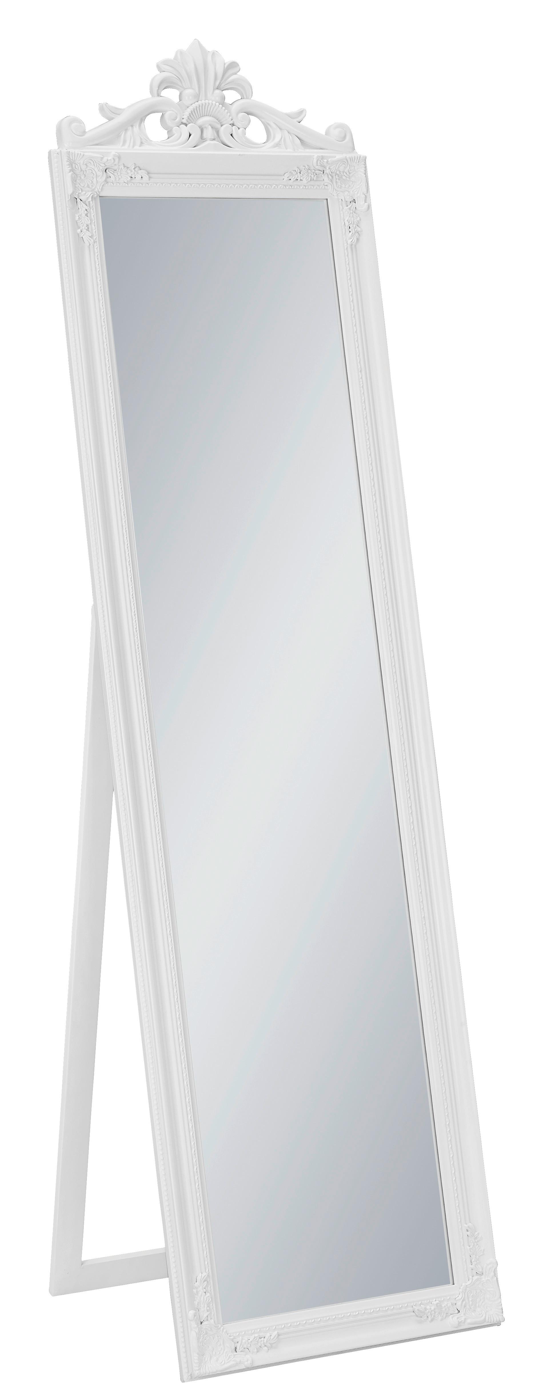 SAMOSTOJEĆE OGLEDALO BAROCK - bijela, staklo/drvo (45/170/3,5cm) - Modern Living