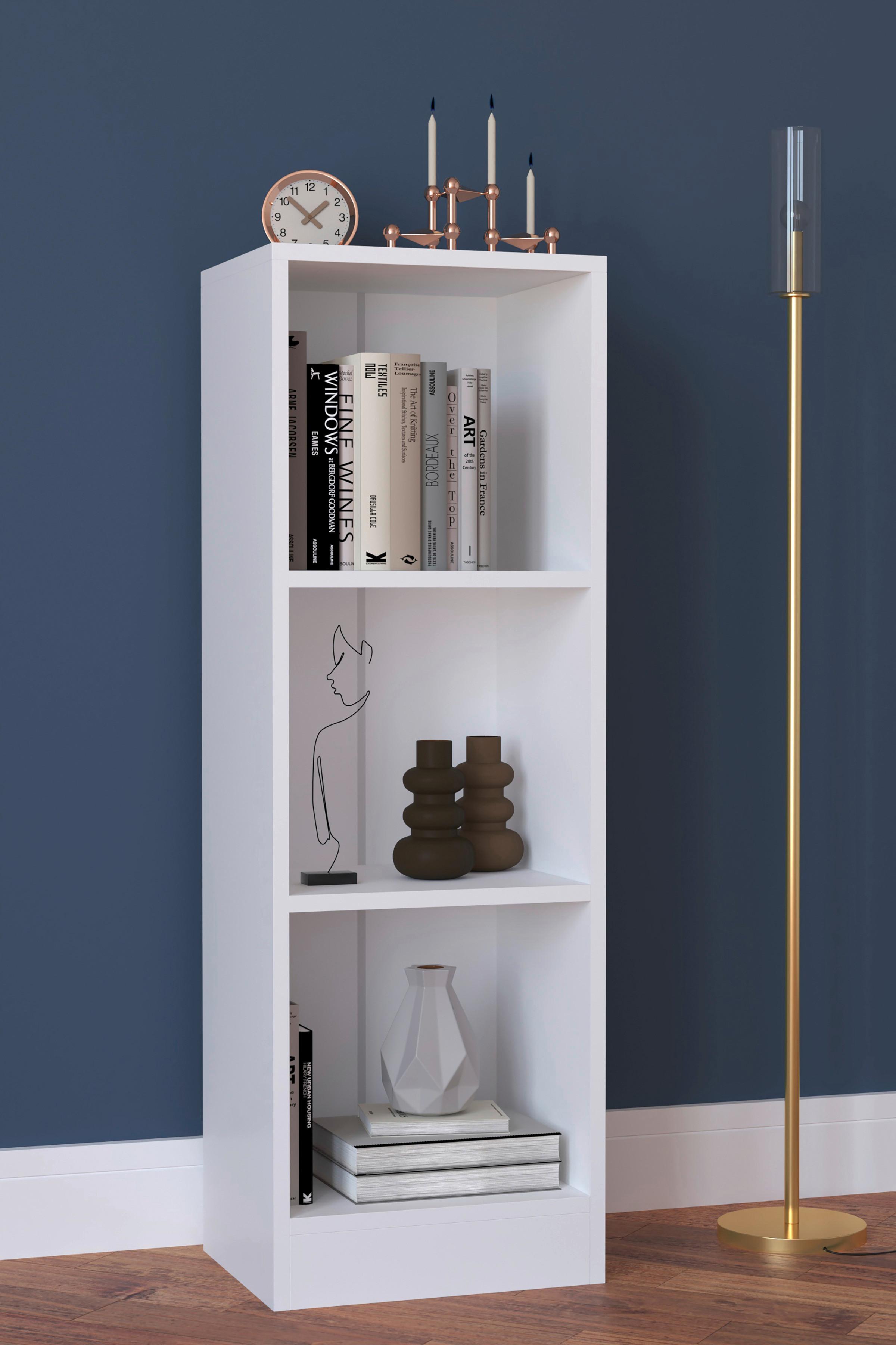Regal Dilos, Bela - bela, Moderno, leseni material (38/114/30cm) - MID.YOU
