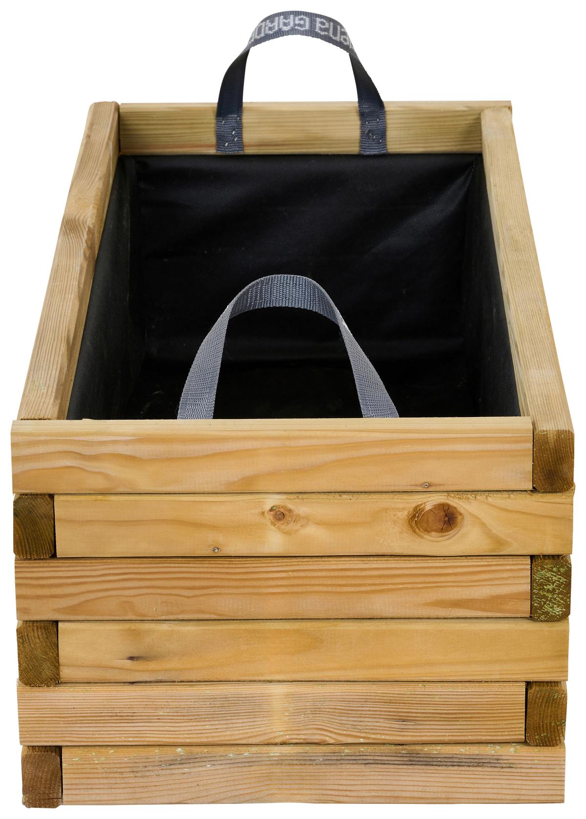 Blumenkasten Kieferfarben/Schwarz - Schwarz/Kieferfarben, Basics, Holz/Textil (90/40/33cm) - Siena Garden