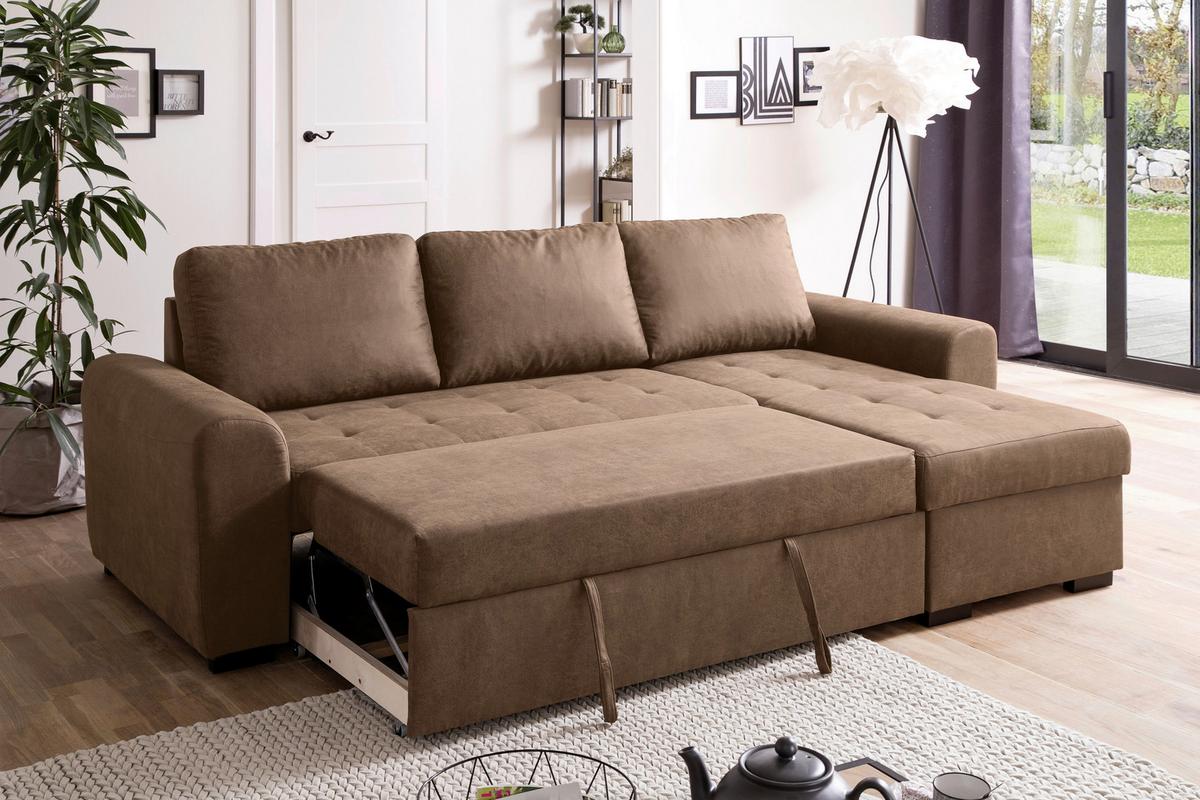 Ecksofa Poll Beige - Beige, MODERN, Textil (243/85/155cm) - Mömax