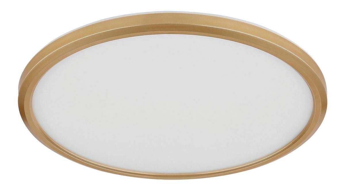 LED-Deckenleuchte Sapana Weiß/Messingfarben max. 18Watt - Messingfarben/Opal, KONVENTIONELL, Kunststoff (29.4/2.5cm) - Globo