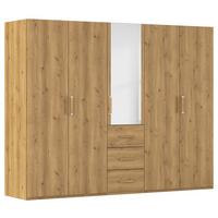 Omara S Klasičnimi Vrati Evelyn, Barva Hrasta - barve hrasta, Design, umetna masa/steklo (251/197/60cm) - Novel