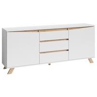 Sideboard Valentin in Weiss - Weiß/Eiche Artisan, MODERN, Holzwerkstoff (180/76/38cm) - MID.YOU