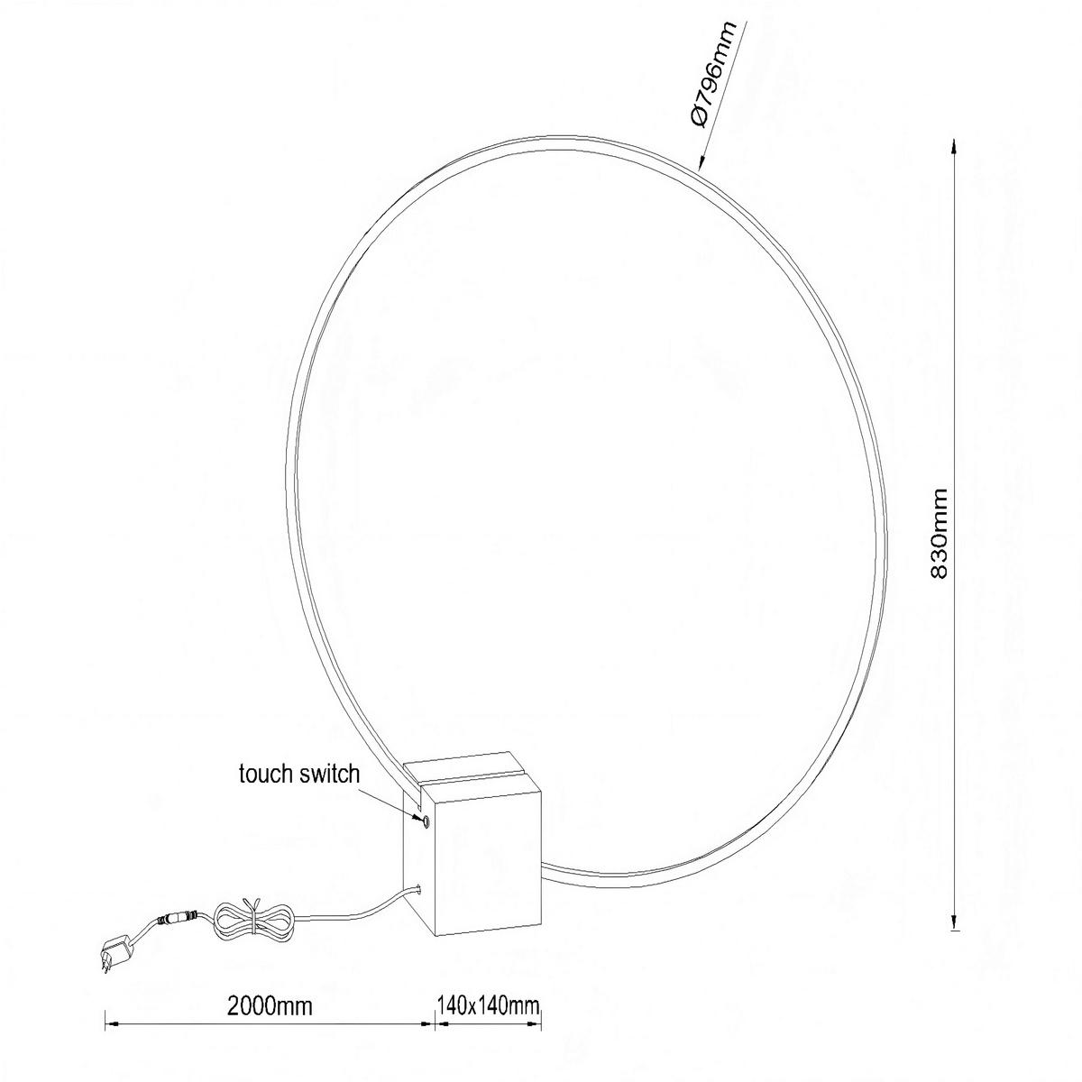 Led-stehleuchte 05555/24/30 Cirkelis - Schwarz, Konventionell, Metall (80/14/83cm) - Lucide