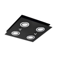 Deckenleuchte 33804 Grattino Schwarz - Schwarz, Basics, Glas/Metall (29/29/7cm) - Eglo