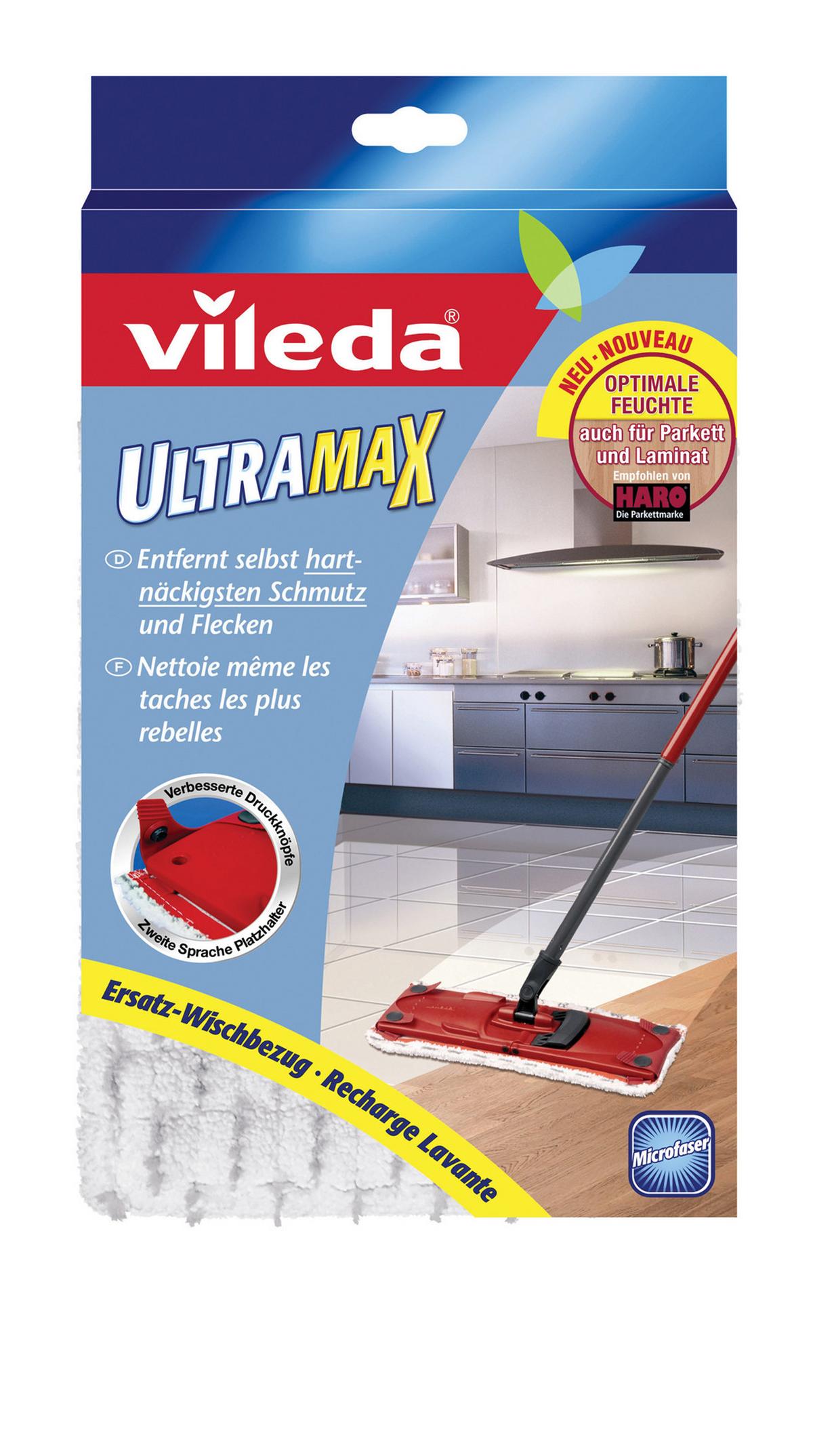 Felmosófej Ultramax F11204 Vileda - világosszürke/piros, Konventionell, textil - Vileda