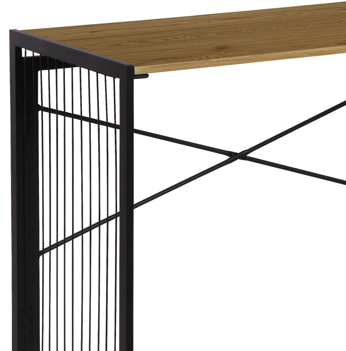 Pisalna Miza Klapp, Zložljiva, 100x50 - črna/barve hrasta, Moderno, kovina/leseni material (100/75/50cm)