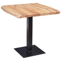 Esstisch "WL5.975" , ca. 80x75 cm, aus Akazie - Schwarz/Naturfarben, MODERN, Holz/Metall (80/75/75cm) - MID.YOU