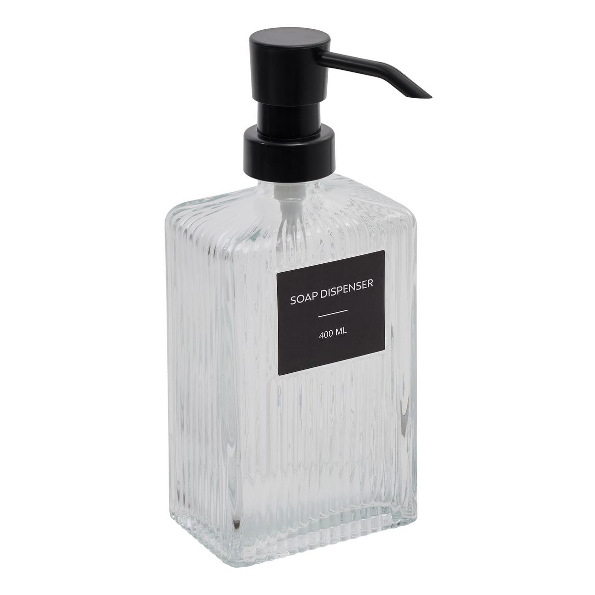 Dozator săpun Sally cca. 400 ml - albastru/transparent, Basics, sticlă (8,1/5,8/19,7cm)