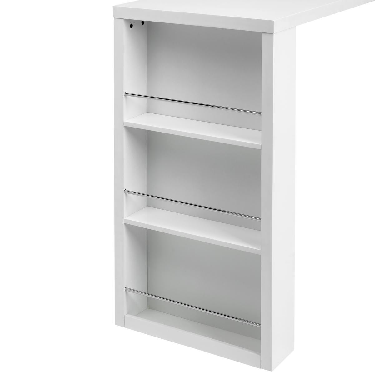 Barska Miza Lyon, Bela, Visoki Sijaj - bela/visoki sijaj, Konvencionalno, kovina/leseni material (120/107/60cm)