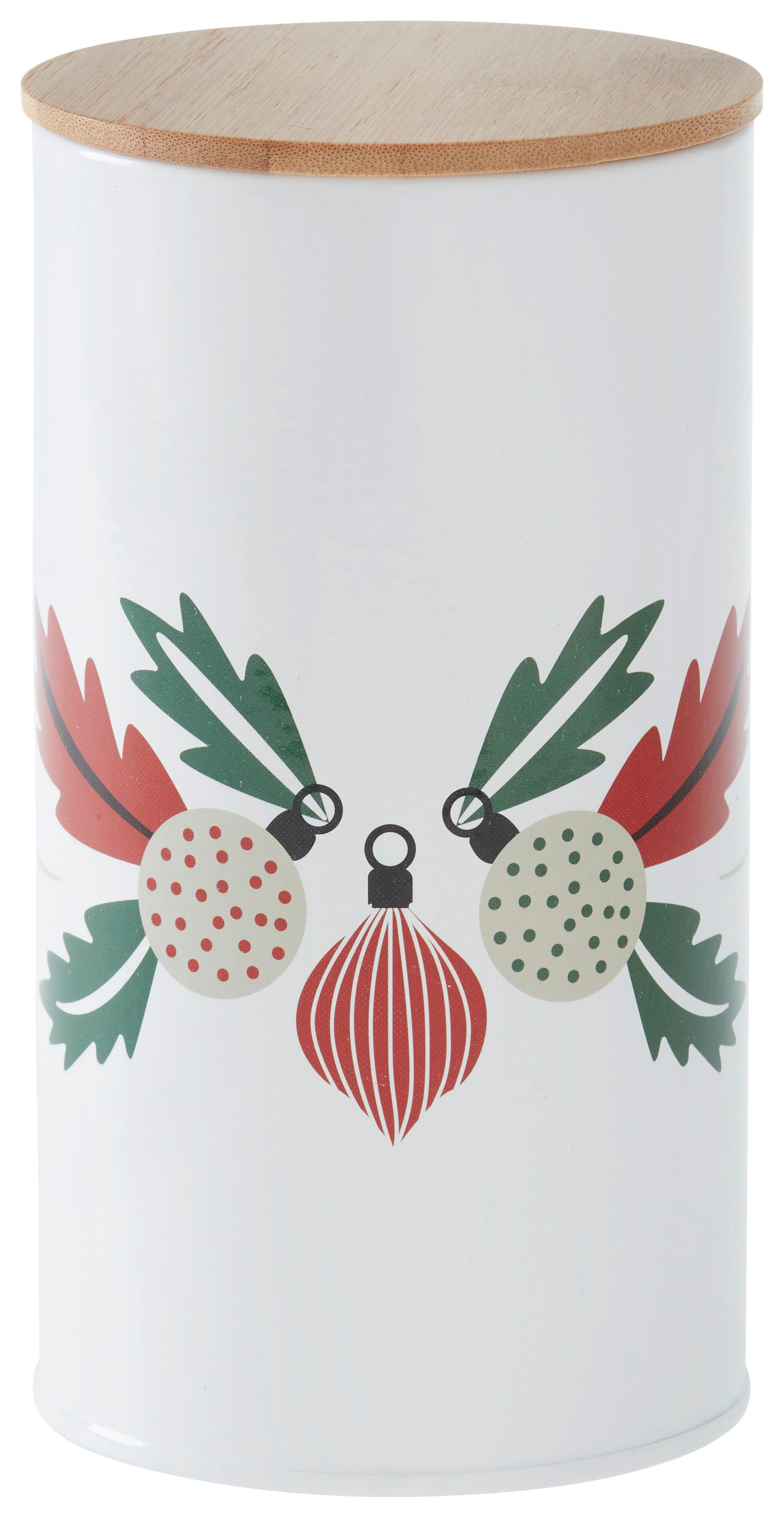 Kekszesdoboz Christmas Fable - natúr színű/többszínű, fa/fém (10/18cm) - Modern Living