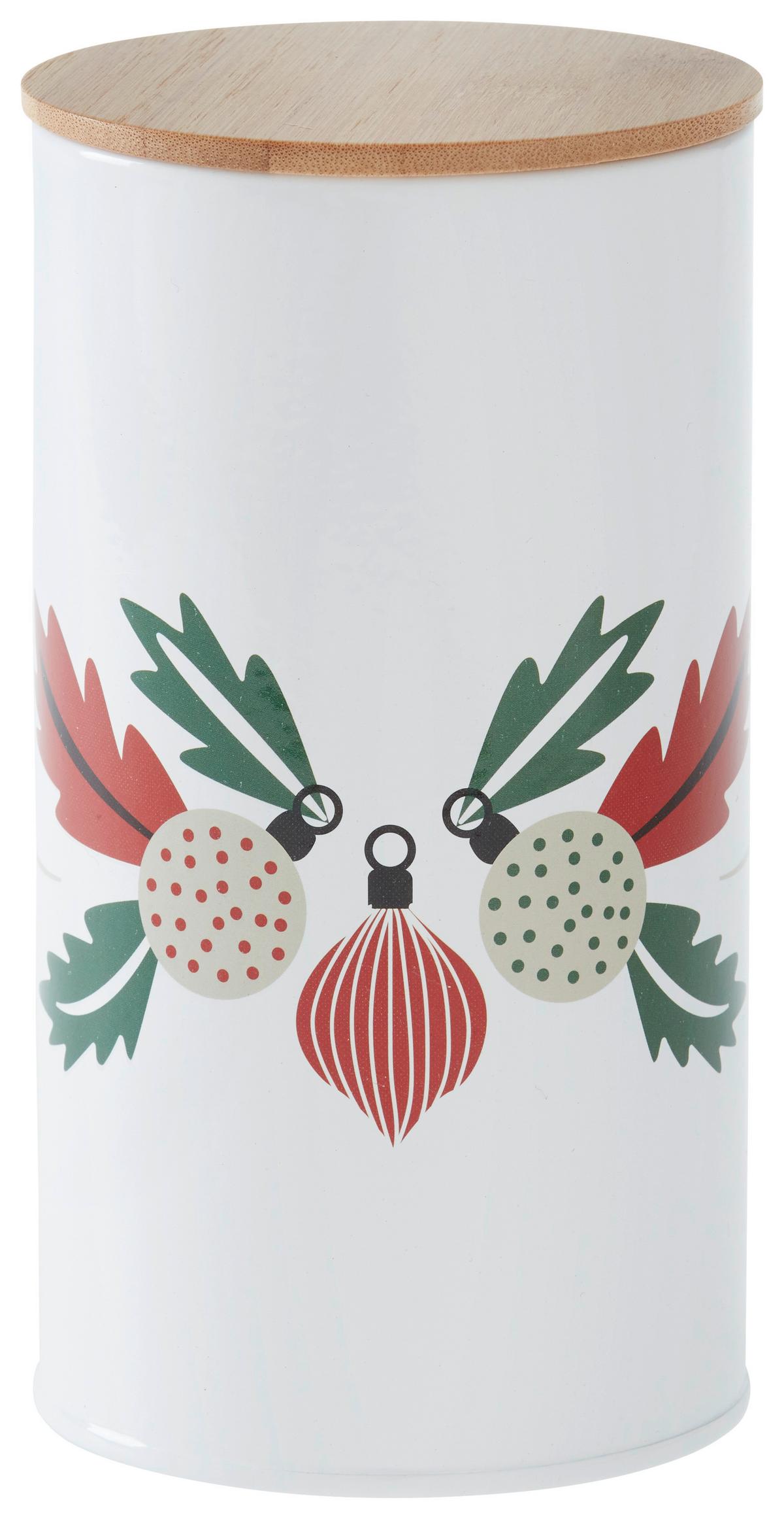 Kekszesdoboz Christmas Fable - natúr színű/többszínű, fa/fém (10/18cm) - Modern Living