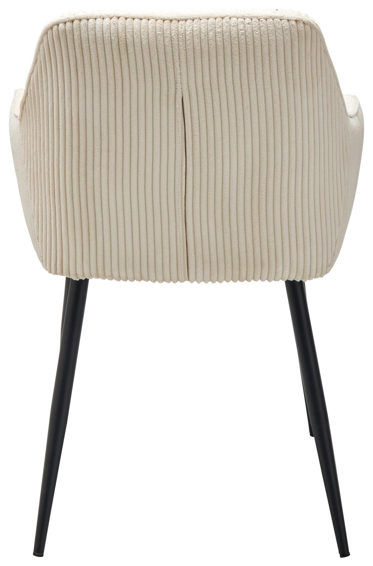 KRZESŁO Z PODŁOKIETNIKAMI KATI - beżowy/czarny, Lifestyle, metal/tkanina (56/83/62cm) - MID.YOU