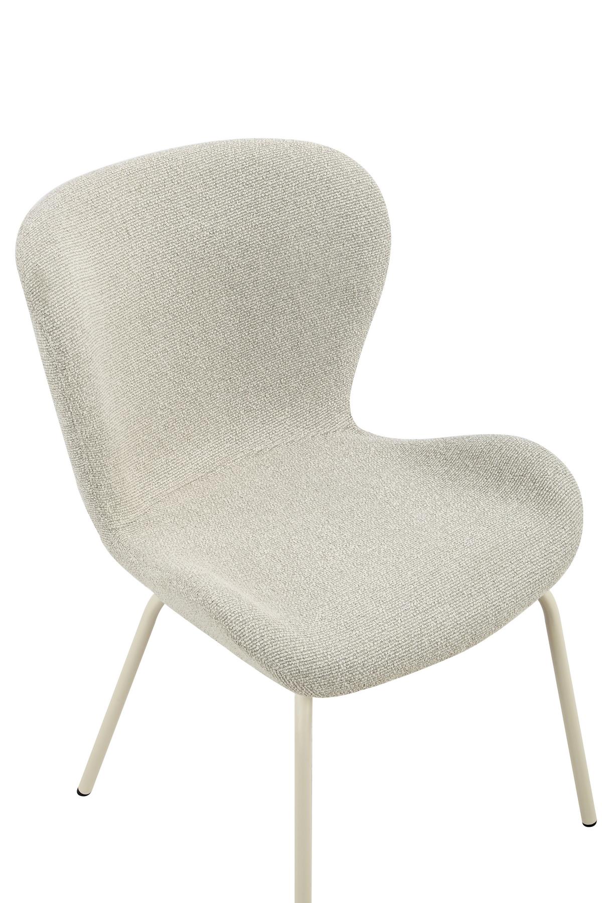 STUHL-SET LAGOS S 2ER-SET - Beige/Creme, MODERN, Textil/Metall (50/83,5/60cm) - MID.YOU