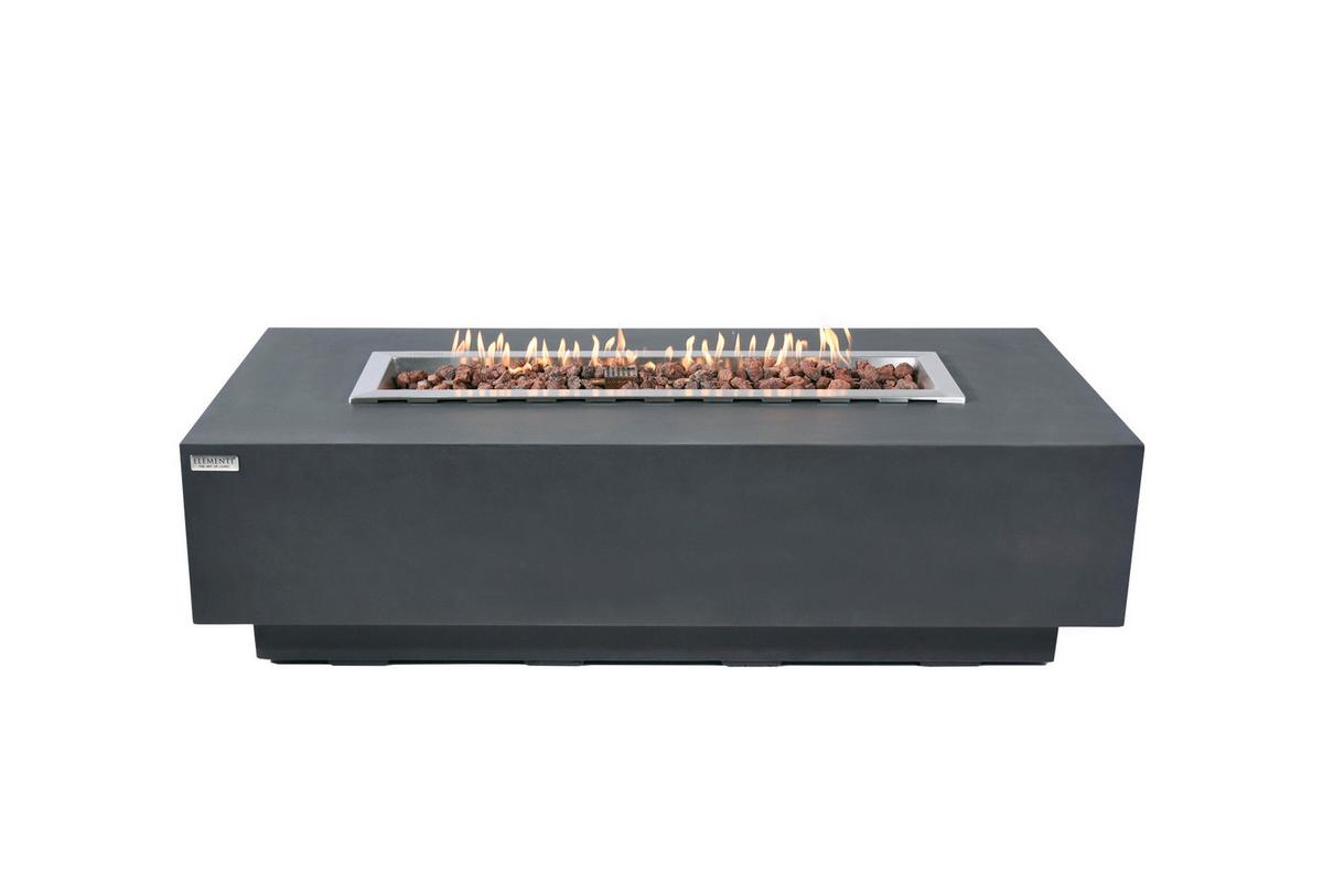 Feuerstelle Granville Dunkelgrau - Dunkelgrau, KONVENTIONELL, Stein/Metall (152/69,5/43cm) - Gardenson