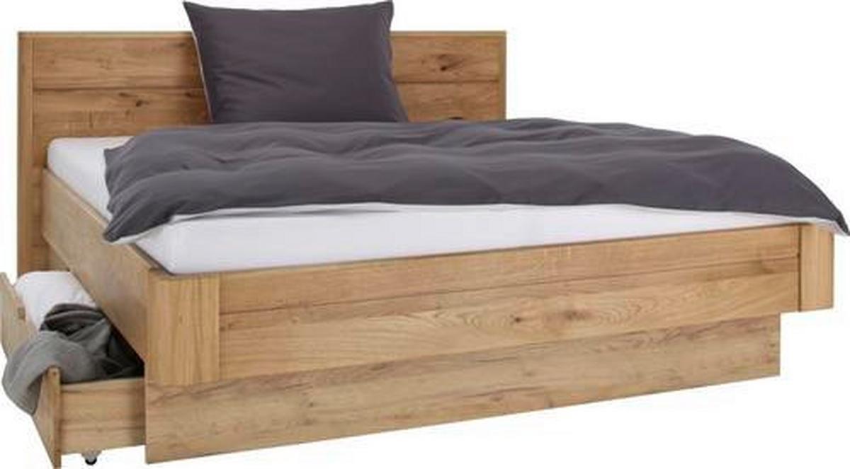 Ágykeret Ágyneműtartóval Tölgy Vero - tölgyfa színű, Konventionell, fa (180/200cm) - Premium Living