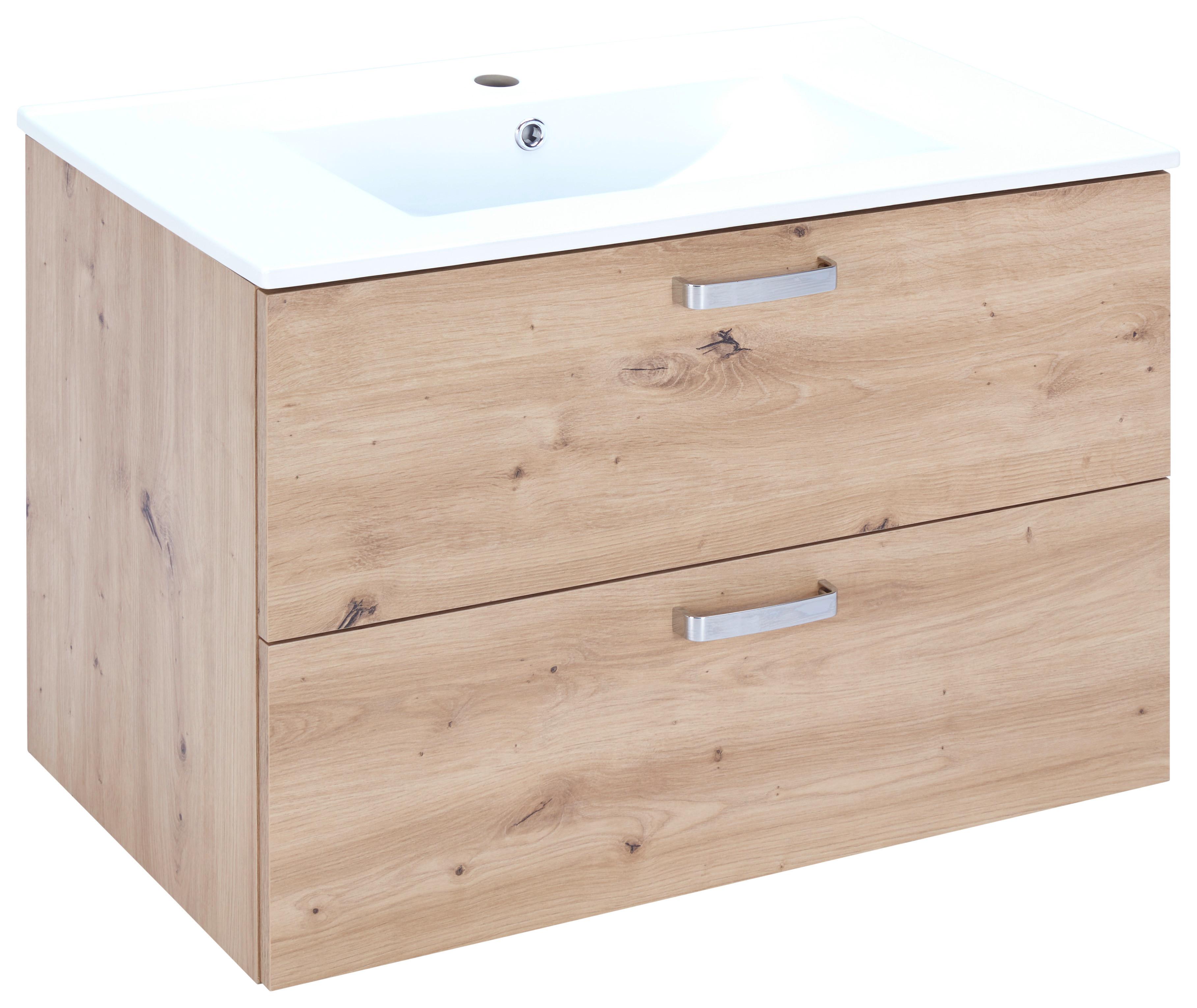 Donji Element Za Umivaonik Fresh - bijela/hrast Artisan, Konvencionalno, drvni materijal/metal (81/56/46,5cm) - Modern Living