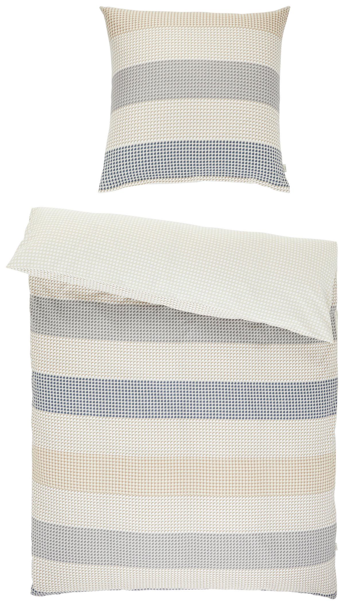 POŚCIEL DWUSTRONNA E-BENNO - beżowy/jasnoszary, Basics, tkanina (135/200cm) - Esprit