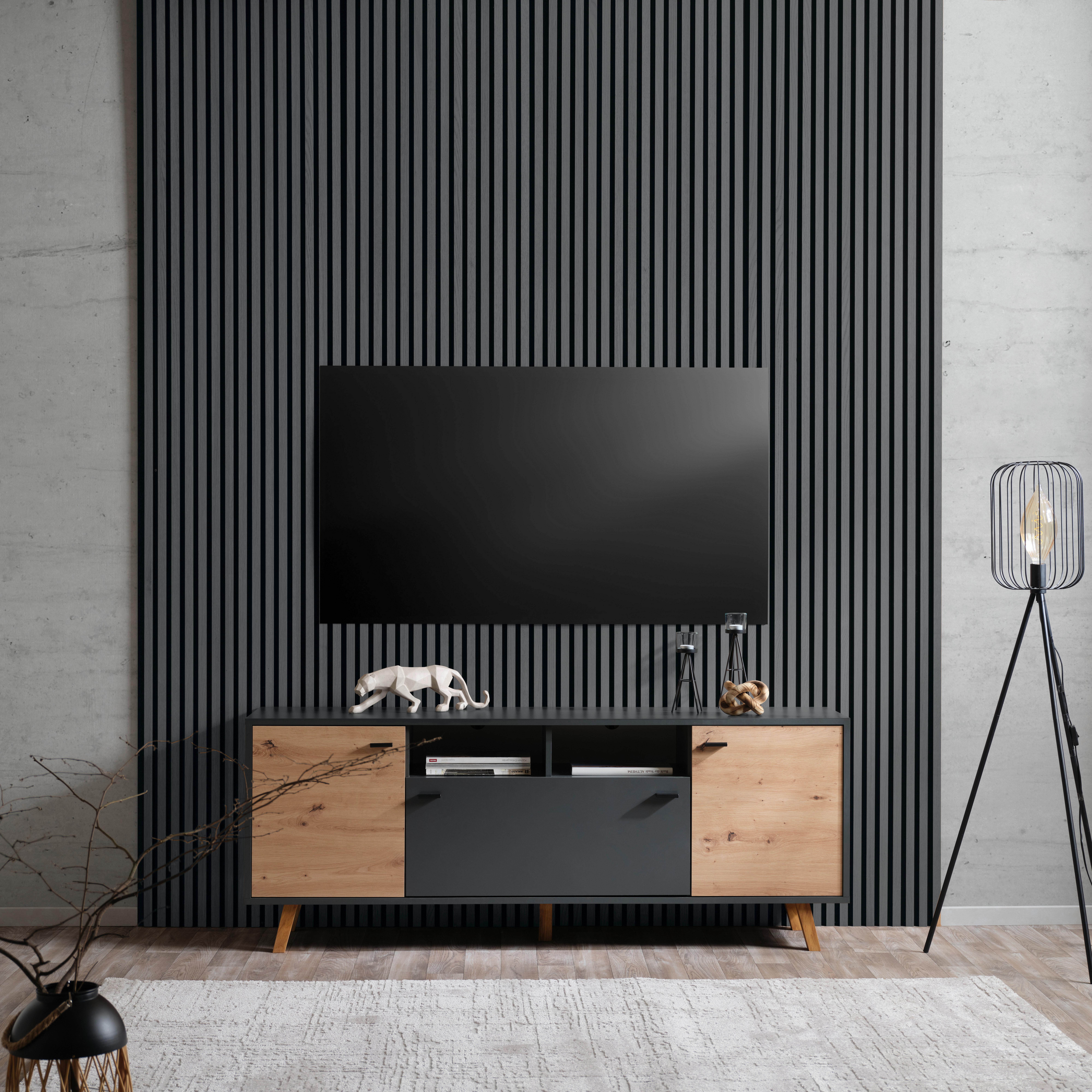 Zidni Panel Josef - hrast tamni, Moderno, drvni materijal/plastika (60/120/2cm) - Modern Living