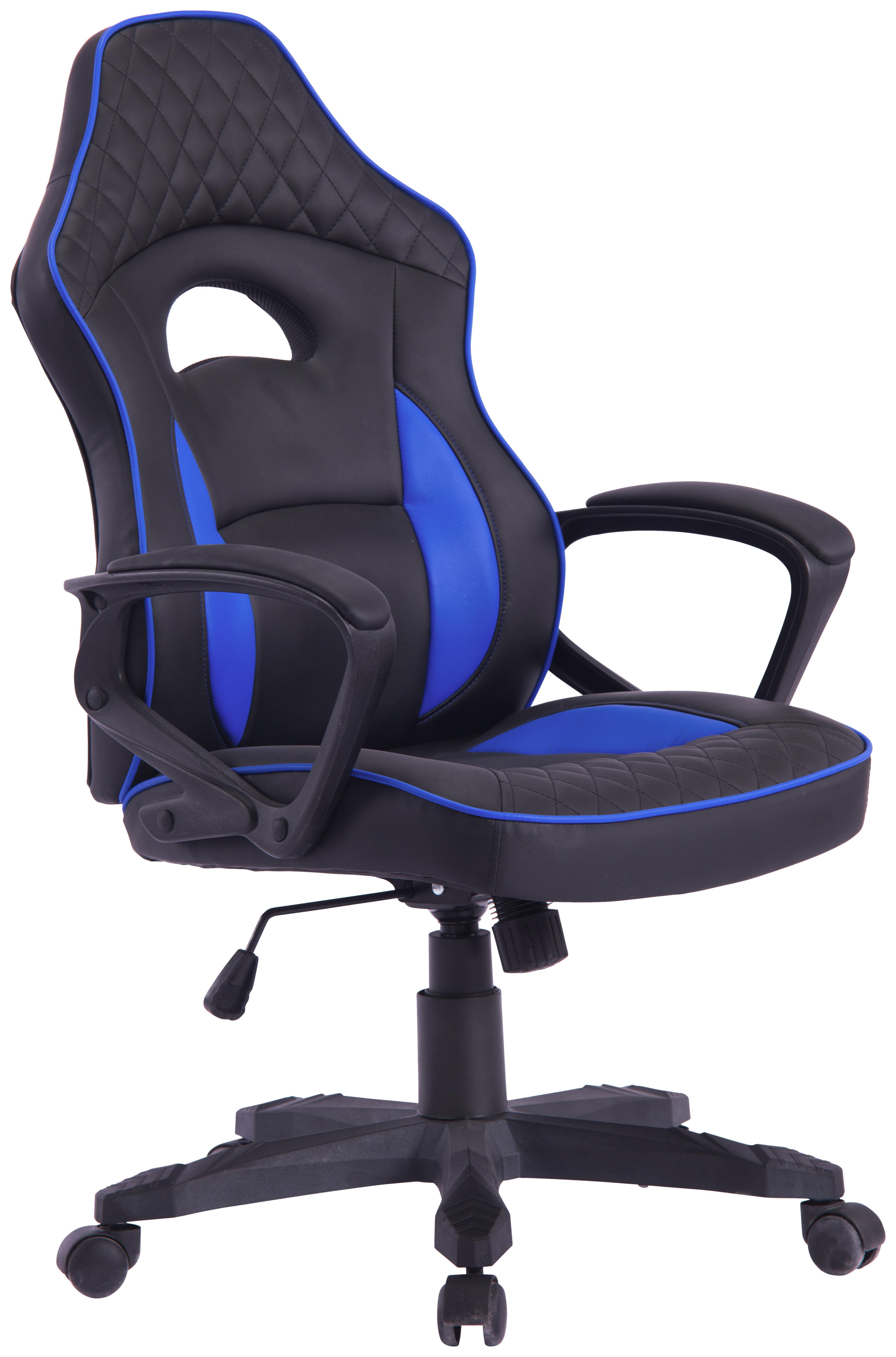 Drehstuhl in Blau/Schwarz - Blau/Schwarz, MODERN, Kunststoff/Textil (69,6cm) - Modern Living