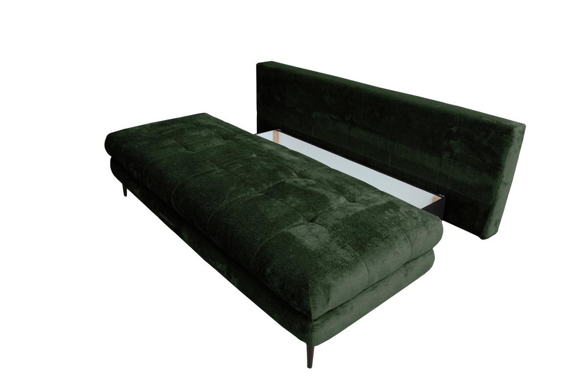 Trosjed Perla - tamno zelena/crna, Konvencionalno, tekstil/metal (203/94/96cm) - Modern Living