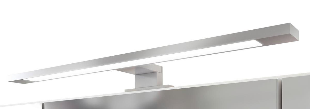 Spiegelschrank Arezzo mit LED 3-türig ca. 80x64 cm Grau - Alufarben, Basics, Glas/Holzwerkstoff (80/64/20cm) - Held