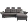 Wohnlandschaft Brizzini Graubraun Chenille - Graubraun/Hellgrau, MODERN, Holz/Textil (250-280/176cm) - Livetastic