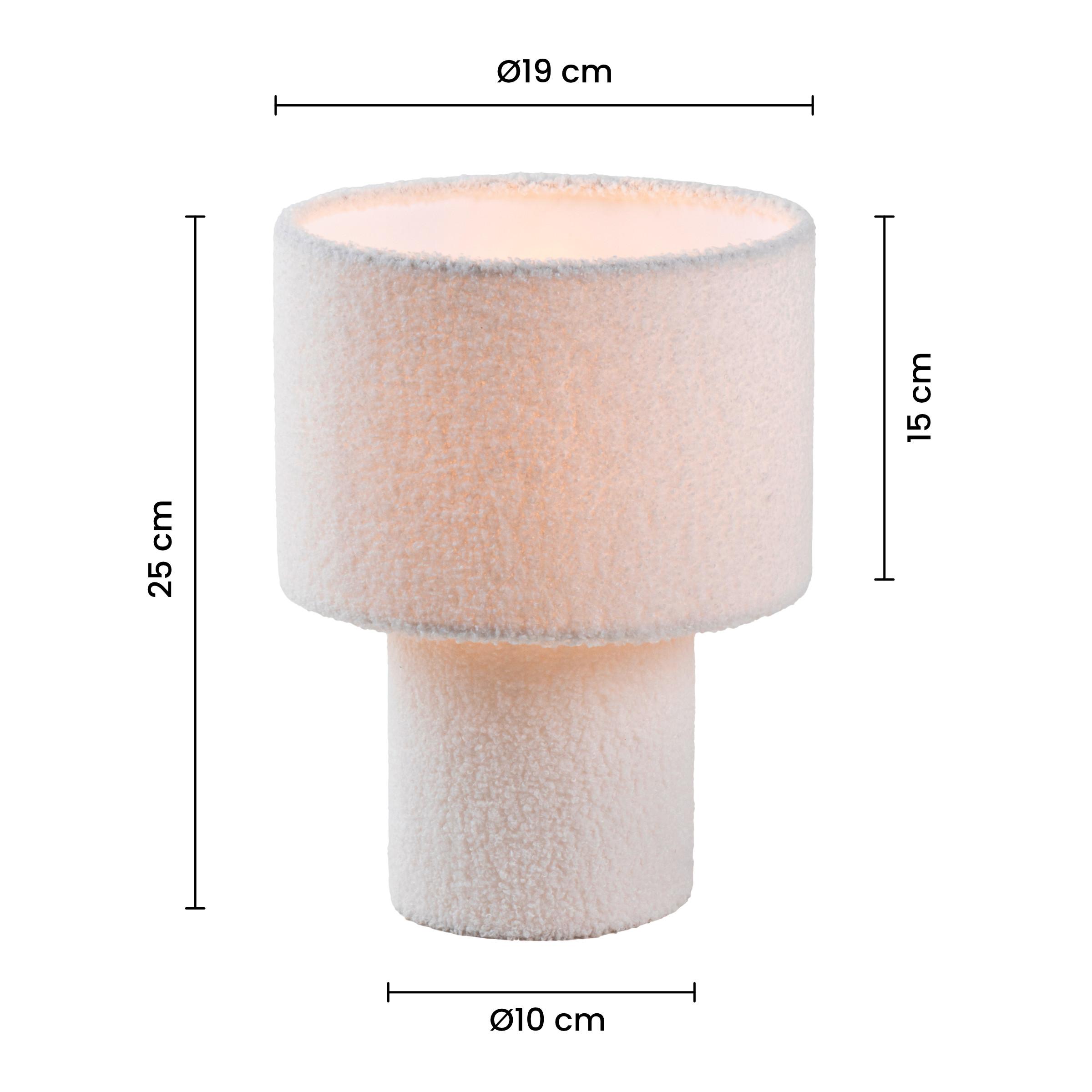 BORDSLAMPA STOFLI - vit/naturfärgad, Modern, metall/textil (19/19/25cm) - Mömax