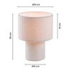 BORDSLAMPA STOFLI - vit/naturfärgad, Modern, metall/textil (19/19/25cm) - Mömax