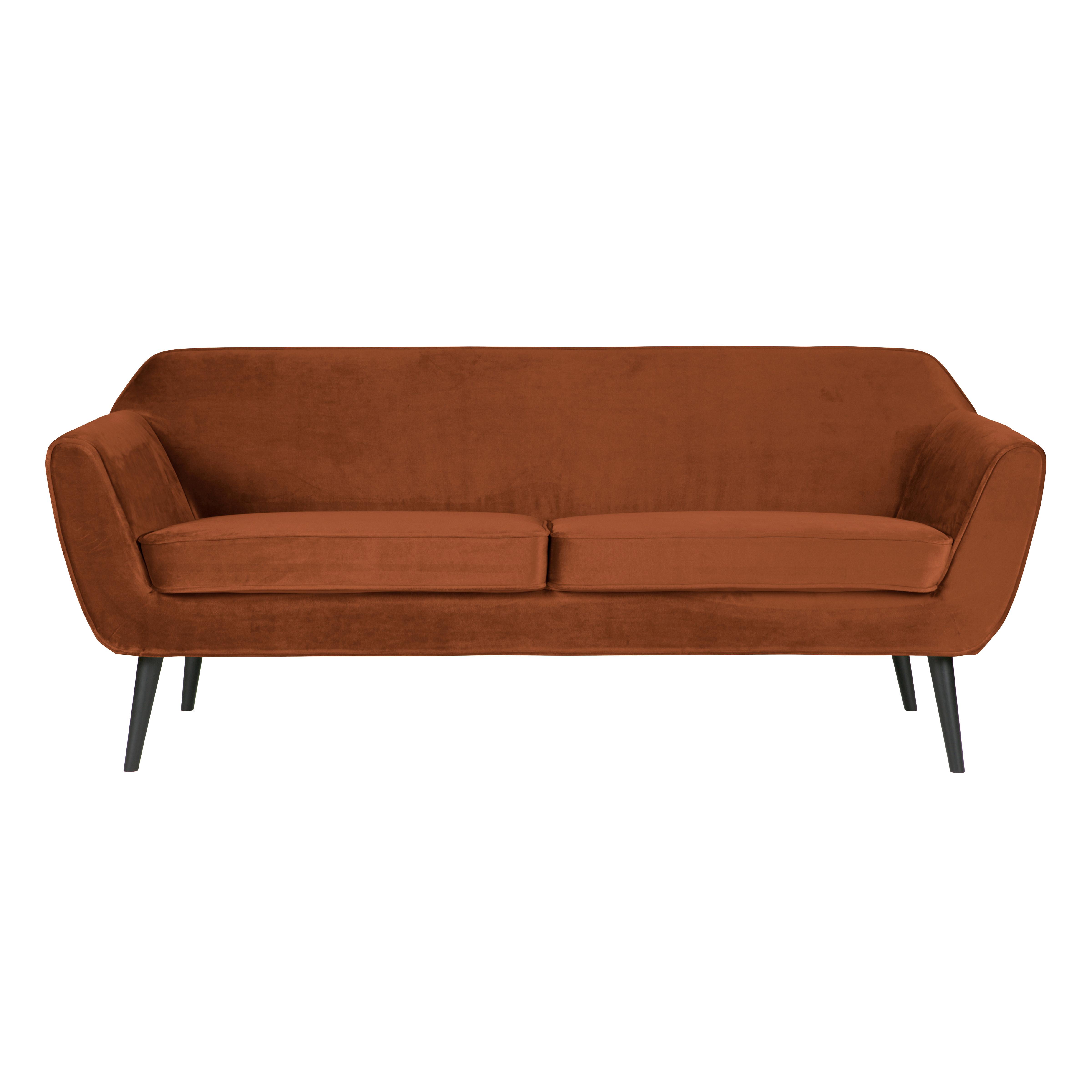 Sofa Rocco Rostfarben B: 187cm - Rostfarben/Schwarz, Design, Holz/Textil (187/75/82cm) - Livetastic