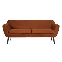 Sofa Rocco Rostfarben B: 187cm - Rostfarben/Schwarz, Design, Holz/Textil (187/75/82cm) - Livetastic