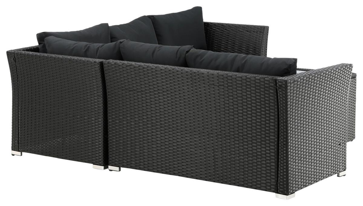 LOUNGEGARNITUR HAITI - Schwarz, KONVENTIONELL, Kunststoff - Gardenson