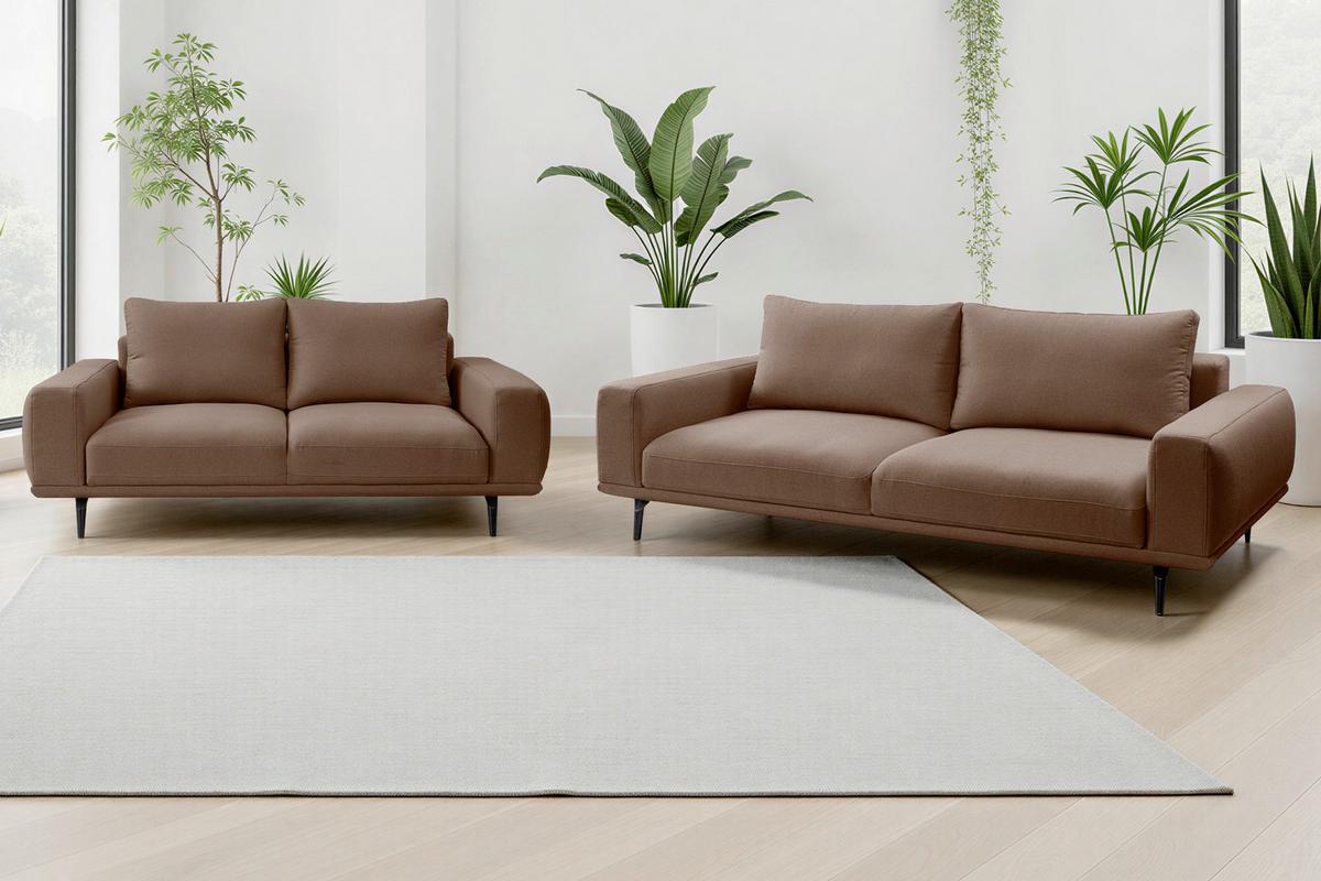 Canapea cu 3 locuri SELENE - maro, Modern, textil (242/89/115cm) - MID.YOU